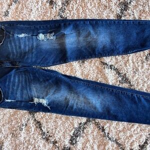 KanCan Blue Skinny Jeans with Distressed Details
